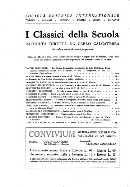 Convivium rivista di lettere filosofia e storia