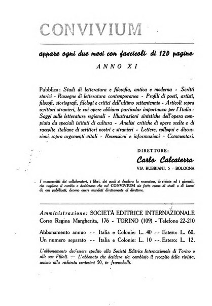 Convivium rivista di lettere filosofia e storia