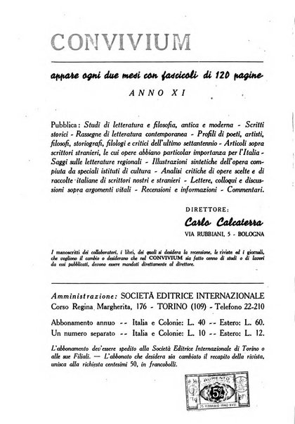 Convivium rivista di lettere filosofia e storia