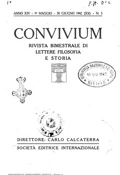 Convivium rivista di lettere filosofia e storia