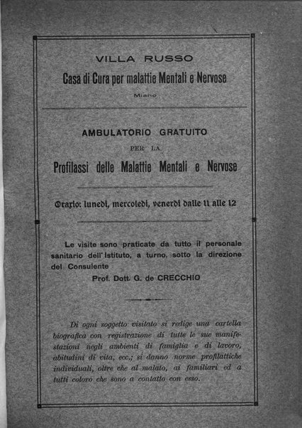 Nuova rivista di clinica ed assistenza psichiatrica e di terapia applicata