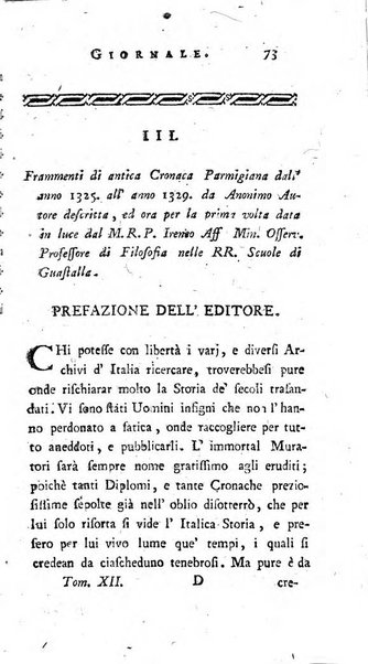 Continuazione del Nuovo giornale de'letterati d'Italia