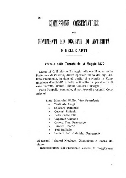 Atti della Commissione Conservatrice dei monumenti ed oggetti di antichita e belle arti nella Provincia di Terra di Lavoro