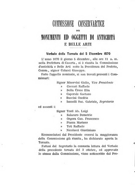 Atti della Commissione Conservatrice dei monumenti ed oggetti di antichita e belle arti nella Provincia di Terra di Lavoro