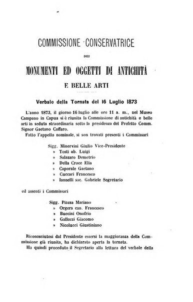 Atti della Commissione Conservatrice dei monumenti ed oggetti di antichita e belle arti nella Provincia di Terra di Lavoro