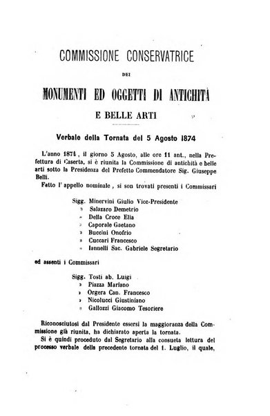 Atti della Commissione Conservatrice dei monumenti ed oggetti di antichita e belle arti nella Provincia di Terra di Lavoro