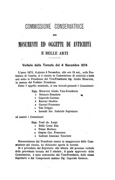 Atti della Commissione Conservatrice dei monumenti ed oggetti di antichita e belle arti nella Provincia di Terra di Lavoro