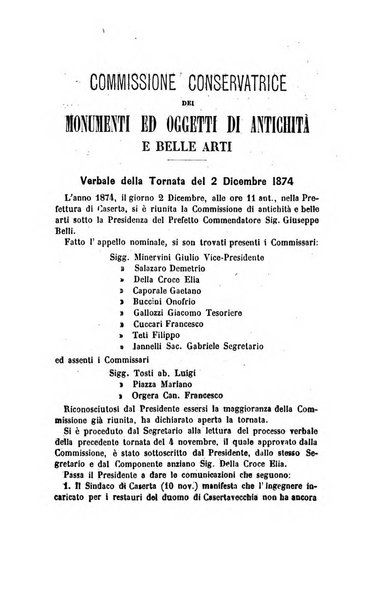 Atti della Commissione Conservatrice dei monumenti ed oggetti di antichita e belle arti nella Provincia di Terra di Lavoro