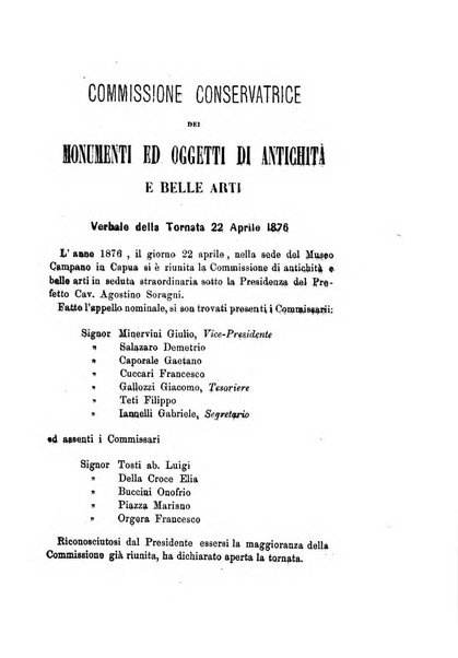 Atti della Commissione Conservatrice dei monumenti ed oggetti di antichita e belle arti nella Provincia di Terra di Lavoro