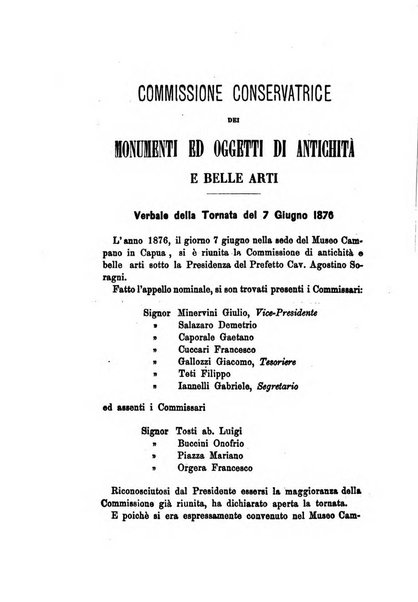 Atti della Commissione Conservatrice dei monumenti ed oggetti di antichita e belle arti nella Provincia di Terra di Lavoro