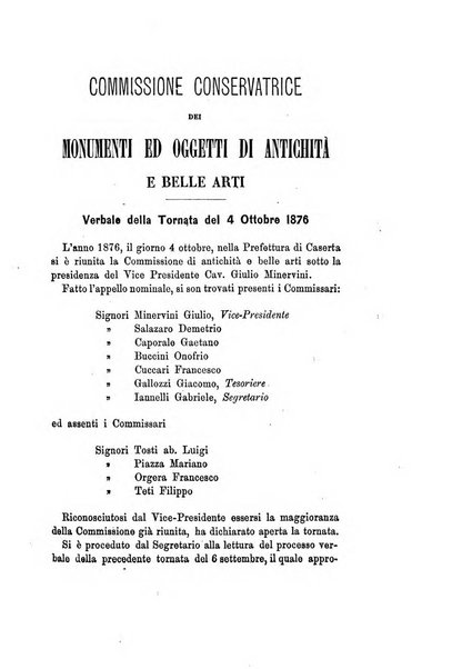 Atti della Commissione Conservatrice dei monumenti ed oggetti di antichita e belle arti nella Provincia di Terra di Lavoro