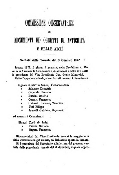 Atti della Commissione Conservatrice dei monumenti ed oggetti di antichita e belle arti nella Provincia di Terra di Lavoro