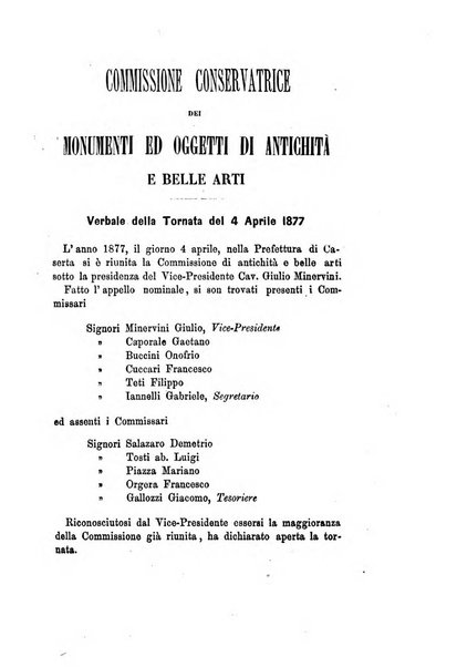 Atti della Commissione Conservatrice dei monumenti ed oggetti di antichita e belle arti nella Provincia di Terra di Lavoro