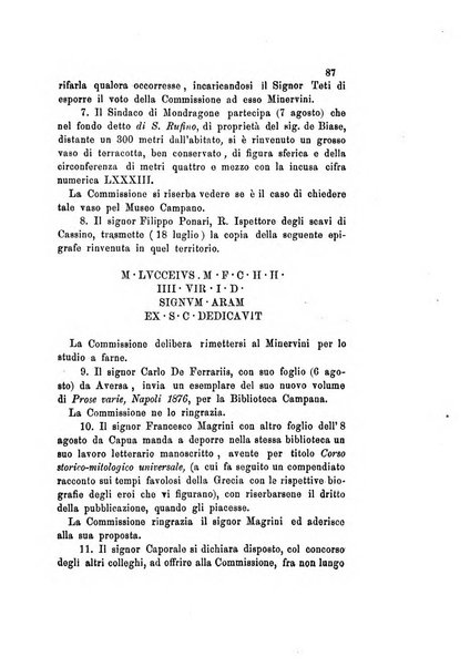 Atti della Commissione Conservatrice dei monumenti ed oggetti di antichita e belle arti nella Provincia di Terra di Lavoro