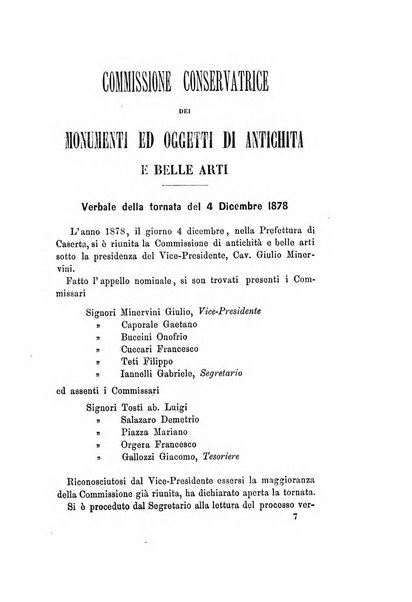 Atti della Commissione Conservatrice dei monumenti ed oggetti di antichita e belle arti nella Provincia di Terra di Lavoro