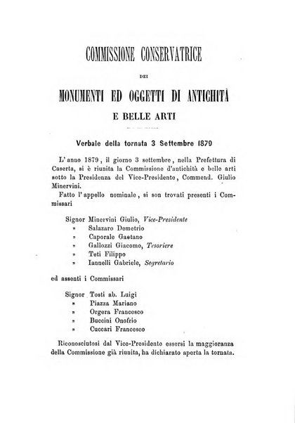 Atti della Commissione Conservatrice dei monumenti ed oggetti di antichita e belle arti nella Provincia di Terra di Lavoro