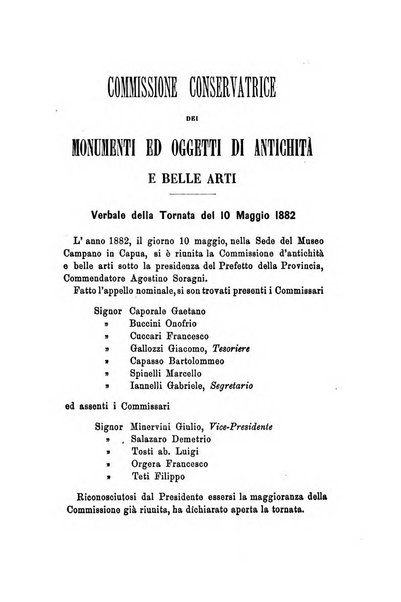 Atti della Commissione Conservatrice dei monumenti ed oggetti di antichita e belle arti nella Provincia di Terra di Lavoro