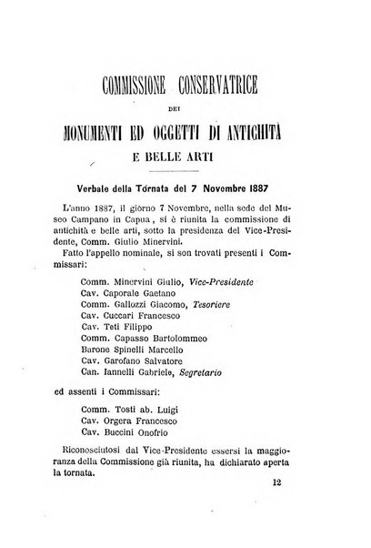 Atti della Commissione Conservatrice dei monumenti ed oggetti di antichita e belle arti nella Provincia di Terra di Lavoro