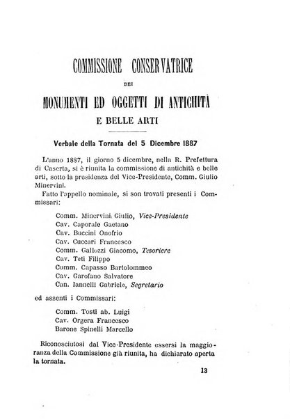 Atti della Commissione Conservatrice dei monumenti ed oggetti di antichita e belle arti nella Provincia di Terra di Lavoro