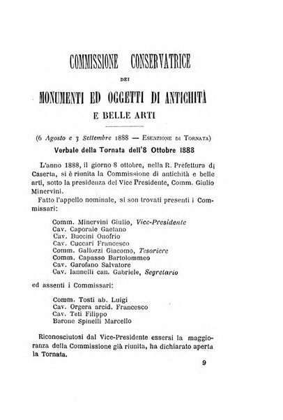 Atti della Commissione Conservatrice dei monumenti ed oggetti di antichita e belle arti nella Provincia di Terra di Lavoro