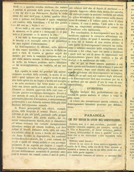 Lo scacciapensieri : giornale pittoresco settimanale