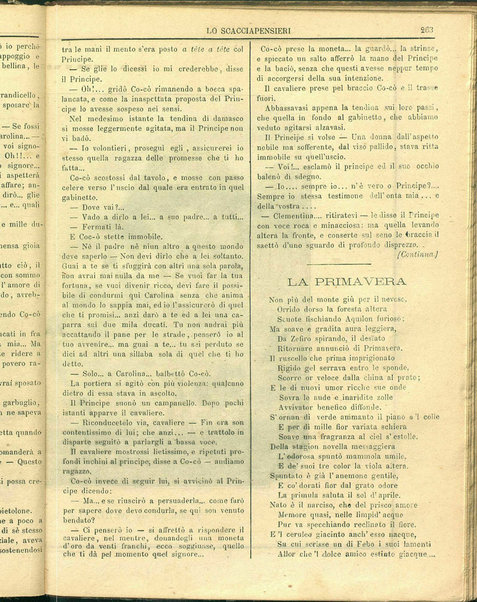 Lo scacciapensieri : giornale pittoresco settimanale