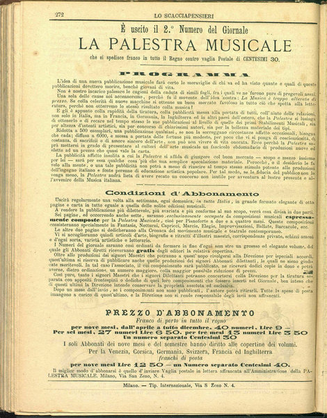 Lo scacciapensieri : giornale pittoresco settimanale