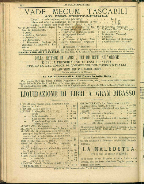 Lo scacciapensieri : giornale pittoresco settimanale