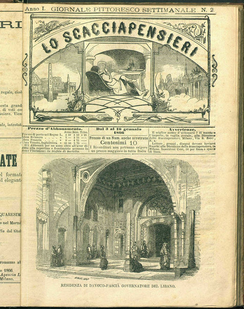 Lo scacciapensieri : giornale pittoresco settimanale