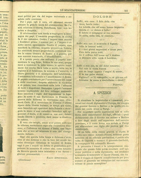 Lo scacciapensieri : giornale pittoresco settimanale