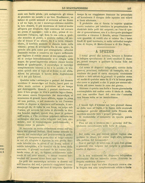 Lo scacciapensieri : giornale pittoresco settimanale