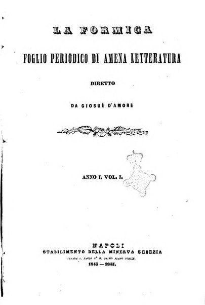 La formica foglio periodico di amena letteratura