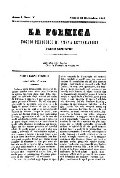 La formica foglio periodico di amena letteratura