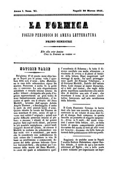 La formica foglio periodico di amena letteratura