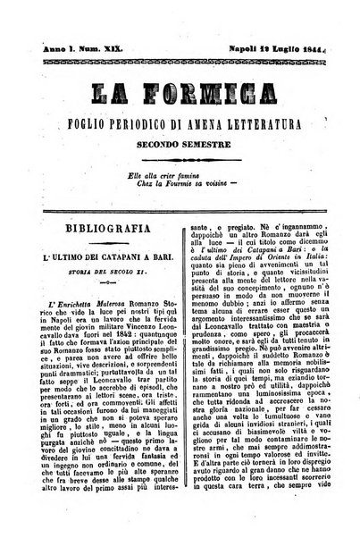 La formica foglio periodico di amena letteratura