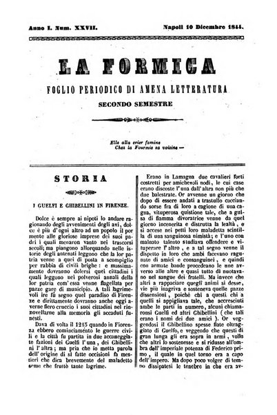 La formica foglio periodico di amena letteratura