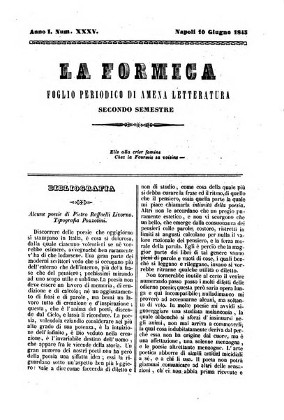 La formica foglio periodico di amena letteratura