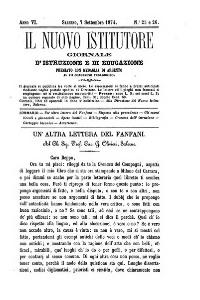 Il nuovo istitutore giornale d'istruzione e di educazione