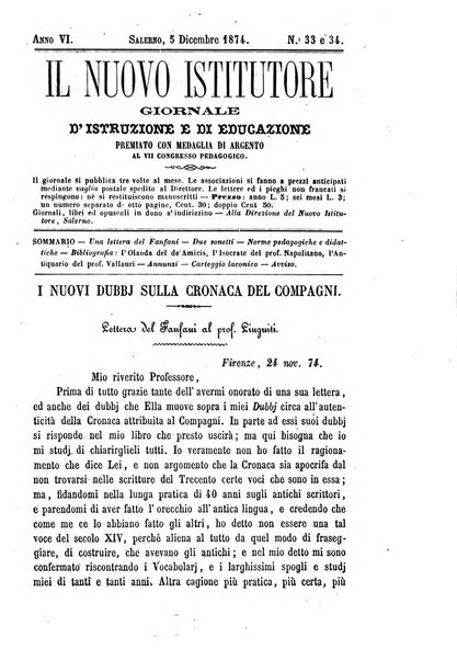 Il nuovo istitutore giornale d'istruzione e di educazione