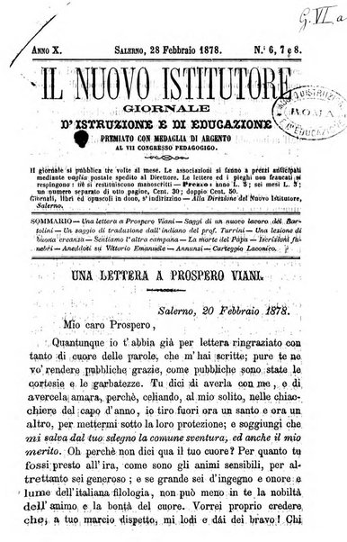 Il nuovo istitutore giornale d'istruzione e di educazione