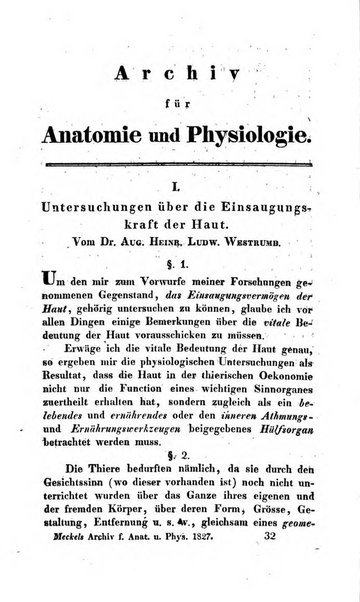 Archiv fur Anatomie und Physiologie