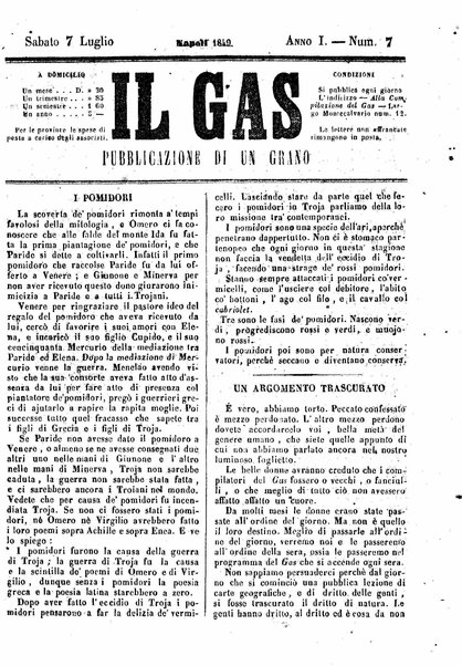 Il gas : pubblicazione di un grano