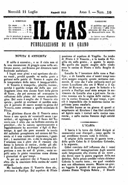 Il gas : pubblicazione di un grano