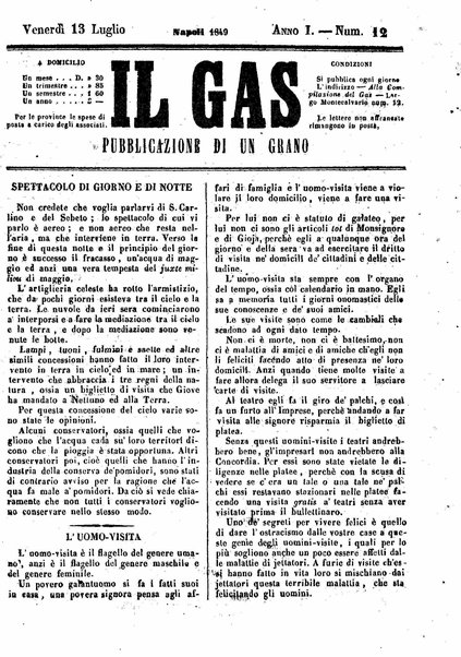 Il gas : pubblicazione di un grano