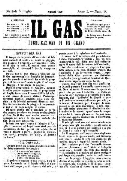 Il gas : pubblicazione di un grano