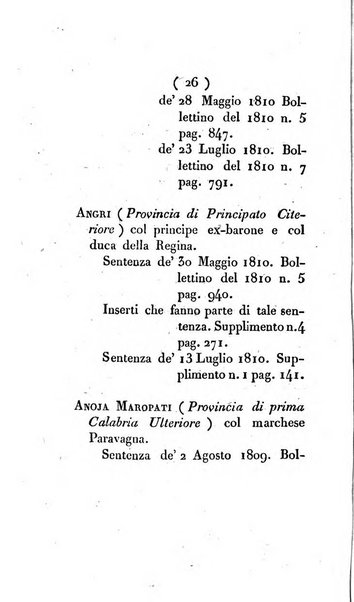 Bullettino delle sentenze emanate dalla Suprema commissione per le liti fra i già baroni ed i comuni