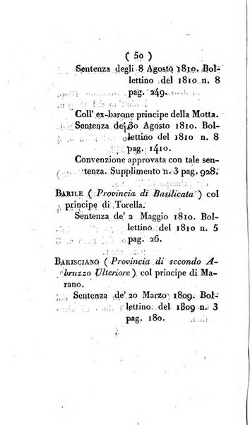 Bullettino delle sentenze emanate dalla Suprema commissione per le liti fra i già baroni ed i comuni