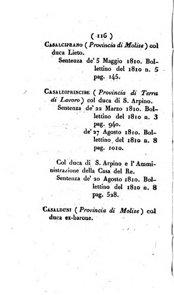 Bullettino delle sentenze emanate dalla Suprema commissione per le liti fra i già baroni ed i comuni