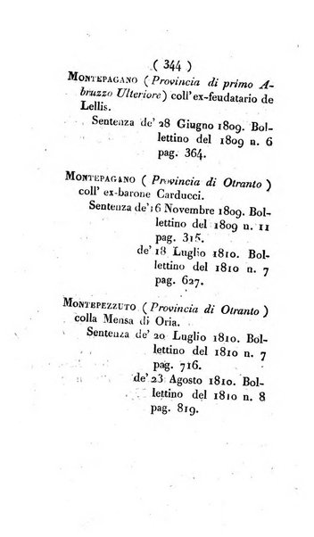 Bullettino delle sentenze emanate dalla Suprema commissione per le liti fra i già baroni ed i comuni