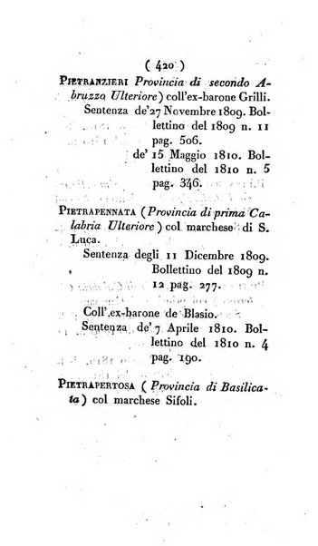 Bullettino delle sentenze emanate dalla Suprema commissione per le liti fra i già baroni ed i comuni